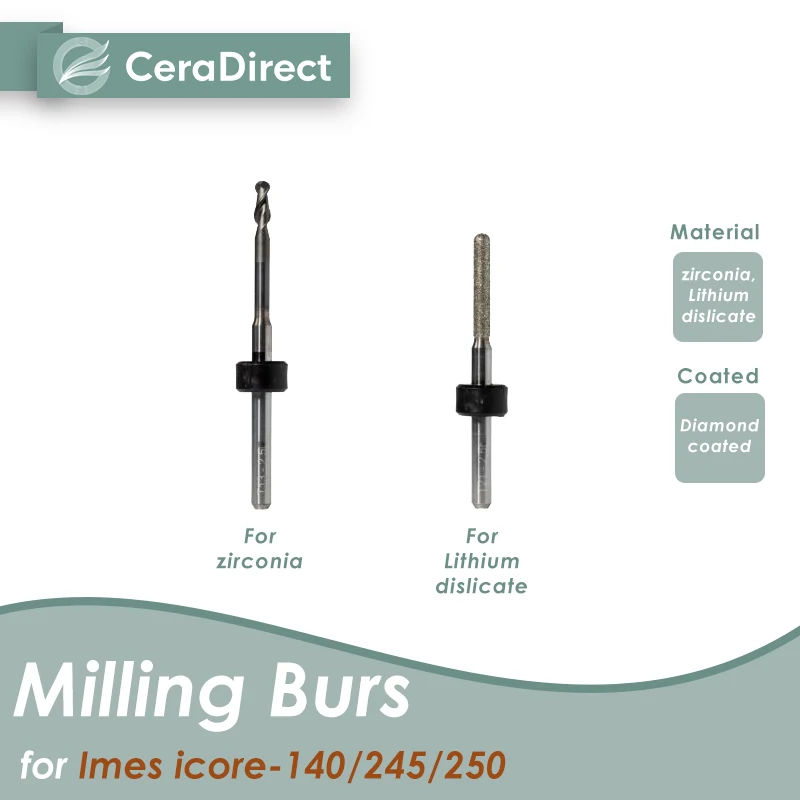 Milling Burs for Imes icore-140/245/250 Milling Machine (2Pieces)