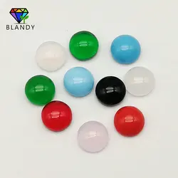 100pcs/lot 2.0~10mm Round Cabochon Flat Back Various Colors Glass Stone High Quality Synthetic Beads for Jewelry