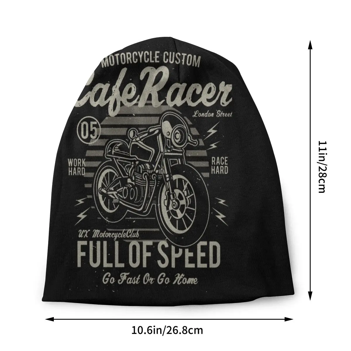 Cafe Racer Full Of Speed Motorcycle Skullies Beanies Hat Autumn Winter Street Men Women Cap Adult Spring Warm Bonnet Knitted Hat