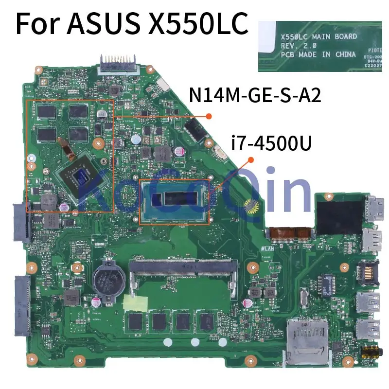 X550LC For ASUS X550LC X550LD A550L Y581L W518L X550LN I7-4500U GT720M Notebook Mainboard N14M-GE-S-A2 Laptop Motherboard DDR3