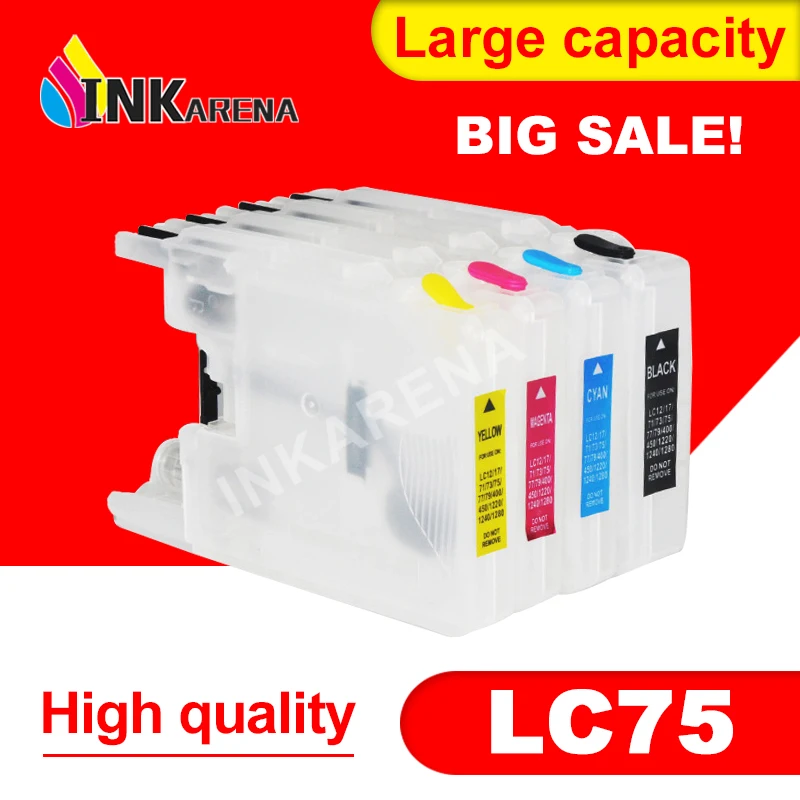 INKARENA Ink Cartridge For Brother LC 75 12 40 71 73 400 1220 1240 MFC J540N J740N J925N J525W J725DW J925DW J940N-B J940N-W