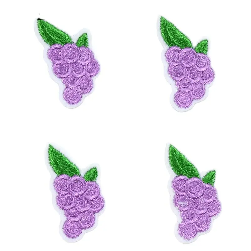 10pcs Cartoon Purple Grape Patches Cute Mini Garments Decorative Patch DIY Jeans Backpacks Stickers Sewing Fruits Badge Applique