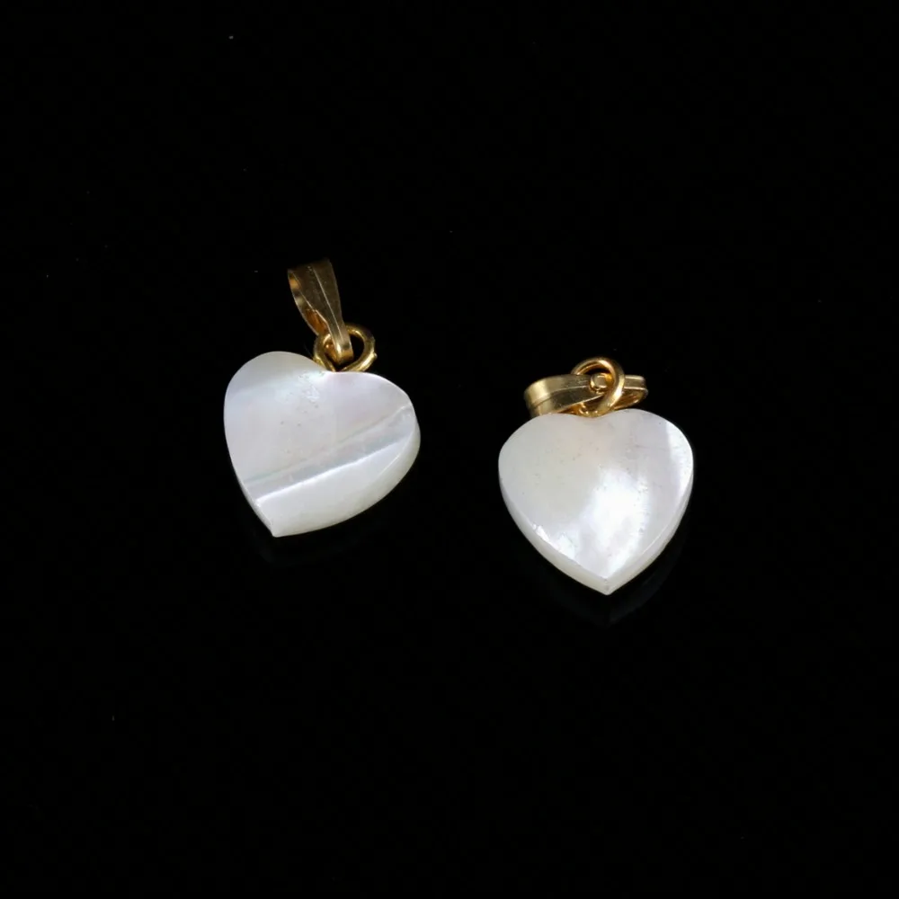 Fashion 1Pcs Natural Mother of Pearl White Shell Pendants Heart Shape Pendant Charms For Jewelry Making Necklace Accessories