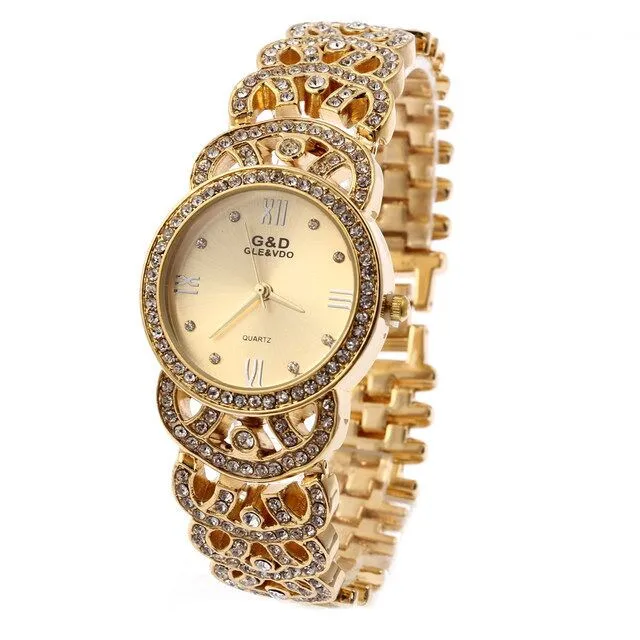 

G&D Fashion Casual Ladies Steel Band Bracelet Watch Explosive Quartz Watch Japanese Movement Diamond Ladies Watch