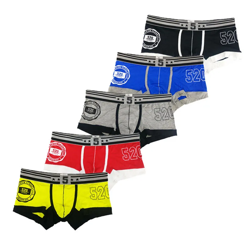 5PCS Lot Men Underwear Boxers Cotton Soft Low Waist Underpants Breathable Printed Cueca Boxer Para Hombre Sexy Men Shorts Trunks