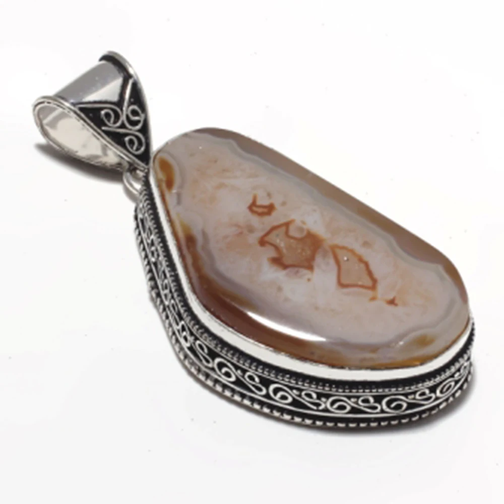 Genuine Solar Quartz  Pendant Silver Overlay over Copper, Hand made Women Jewelry gift , P9146