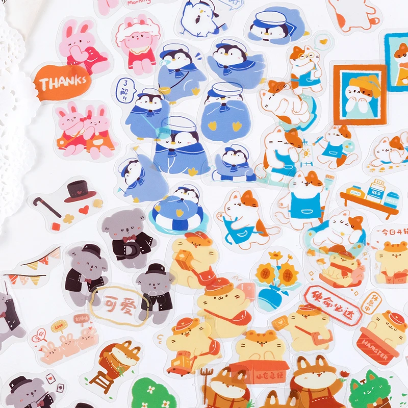 40 pcs/pack Cute Animal Dreamer Series Decorative Stickers Scrapbooking diy Stick Label Diary Stationery Album penguin Stickers