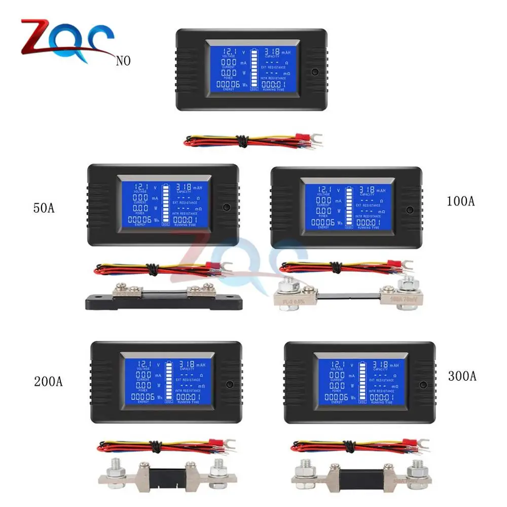 DC 0-200V 0-300A Digital Voltmeter Ammeter Car Battery Tester Capacity Resistance Voltage Current Power Energy Meter Monitor image 6