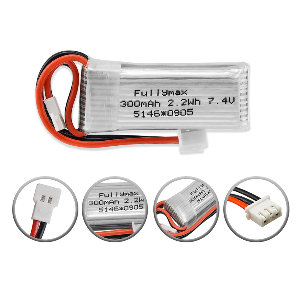 RC 7.4V 300Mah 30C 2S Li-Po Battery For Wltoys F959 Rc Airplane Spare Parts for Xk Dhc-2 A600 A800 A430 7.4v lipo battery