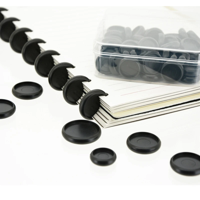 30 قطعة 24/28 مللي متر الموثق خواتم مع صندوق ل discبها بنفسك Discbound/مخطط الفطر حفرة DIY بها بنفسك أوراق فضفاضة ملزمة خواتم CX19-009