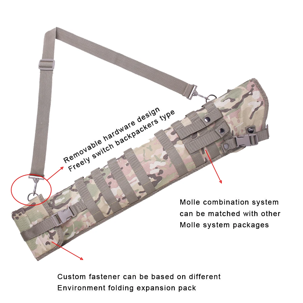 34inch Tactical  Shotgun Scabbard Pouch with  Shoulder Strap Airsoft Combat Hunting Shot Gun Bag Holster Backpack