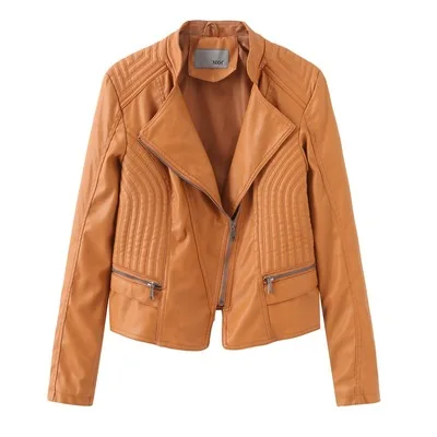 women coat New women\'s leather PU leather jacket Slim female jacket ladies motorcycle clothing autumn spring street styly