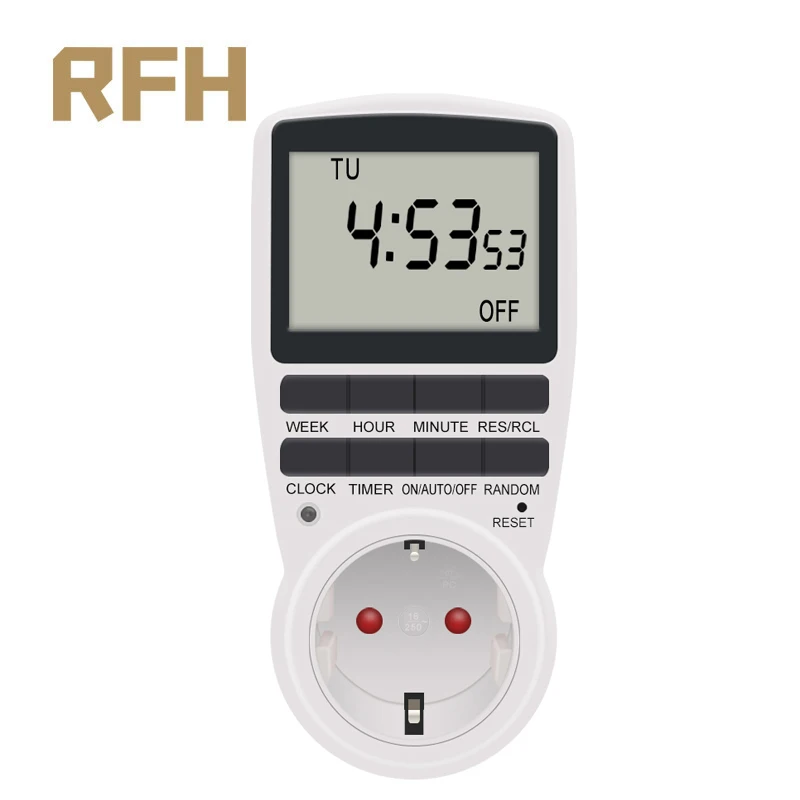 Electronic Digital Timer Switch EU US  Plug Kitchen  Outlet 230V 110V 7 Day 12/24 Hour Programmable Timing Socket