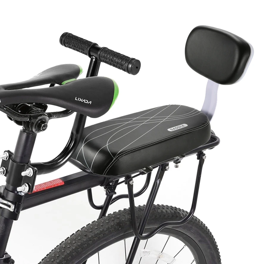 Child Bicycle Back Seat Bike Rear Kid Seat Back Saddle Cycle Accessories Bike Safety Seat Kid Saddle with Foot Pedals Bike Seat