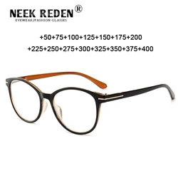 Óculos de leitura masculino retro feminino redonda presbiopia visão clara lupa eyewear para diopters de visão + 0.5 + 0.75 + 1.25 + 1.75 + 4.0