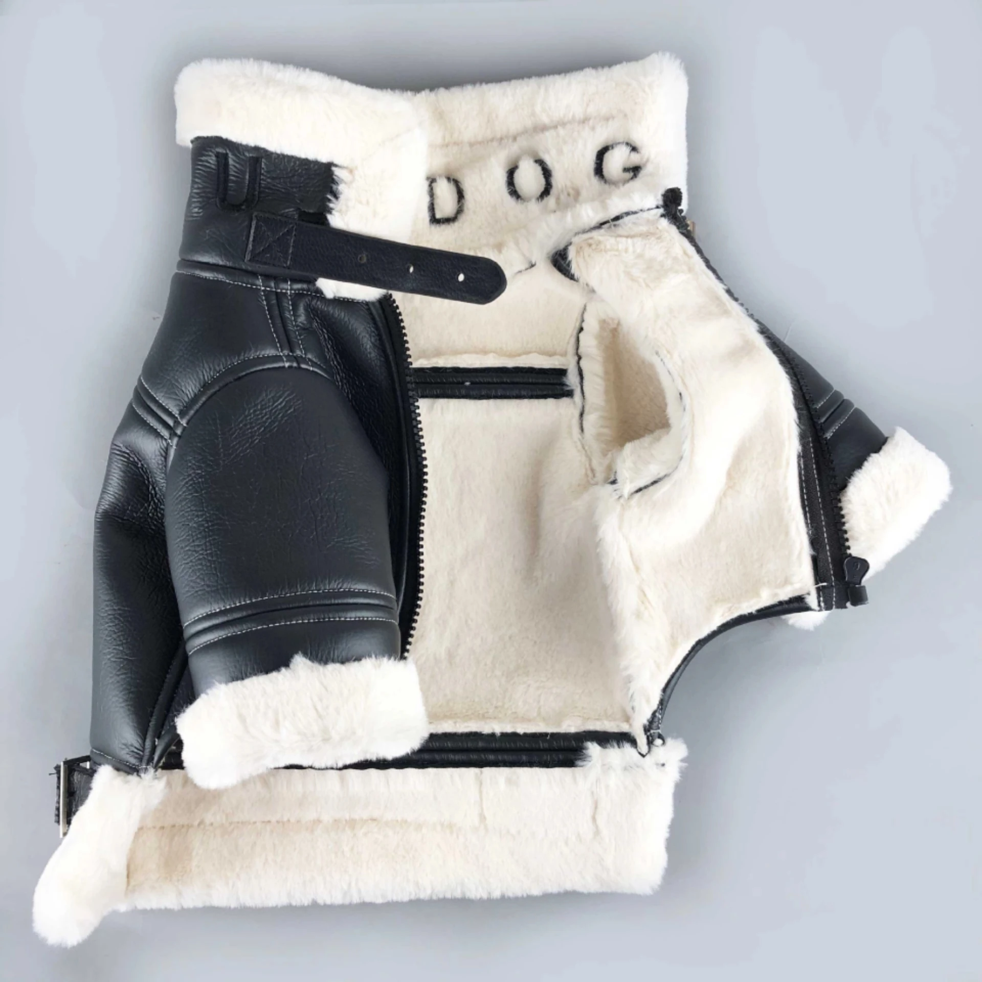 Winter Thick PU Jacket For Pet Dogs Clothing For Pug Clothes For Dog S-2XL Pet Coat Windproof Down For French Bulldog Schnauzer