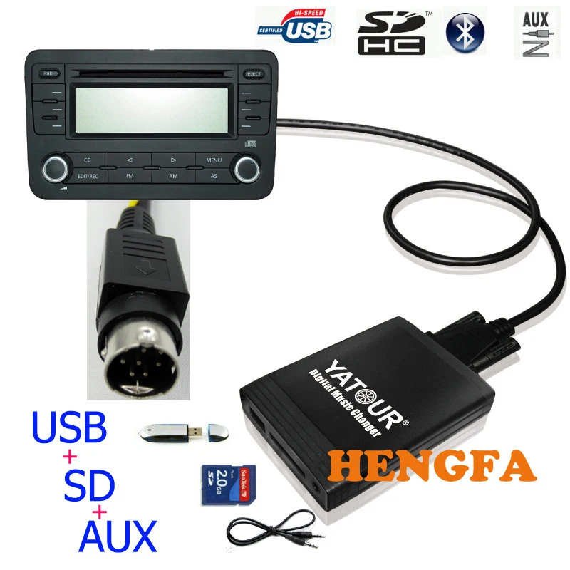 Yatour Car Digital  Music Changer USB MP3 AUX adapter For Volvo SC-XXX radios Mini Din yt-m06