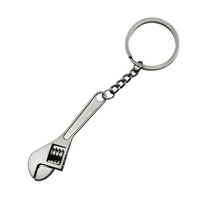 Car Key Chains Mini Metal Wrench Creative Silver Keychain Decoration Crafts Stainless Steel Key Ring Ornaments Simulation Wrench