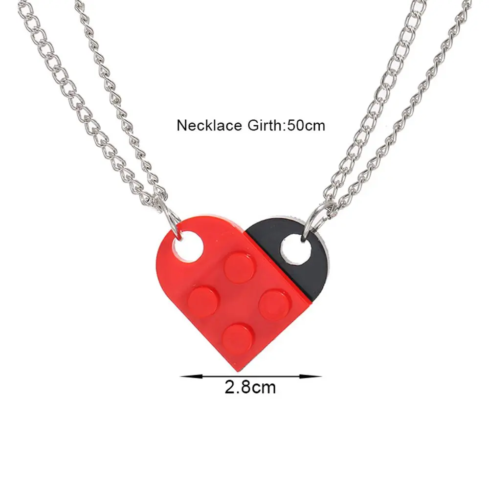 مزدوجة فاسق هدية عيد الحب القلب الطوب قلادة الأزواج الحب قلادة #6