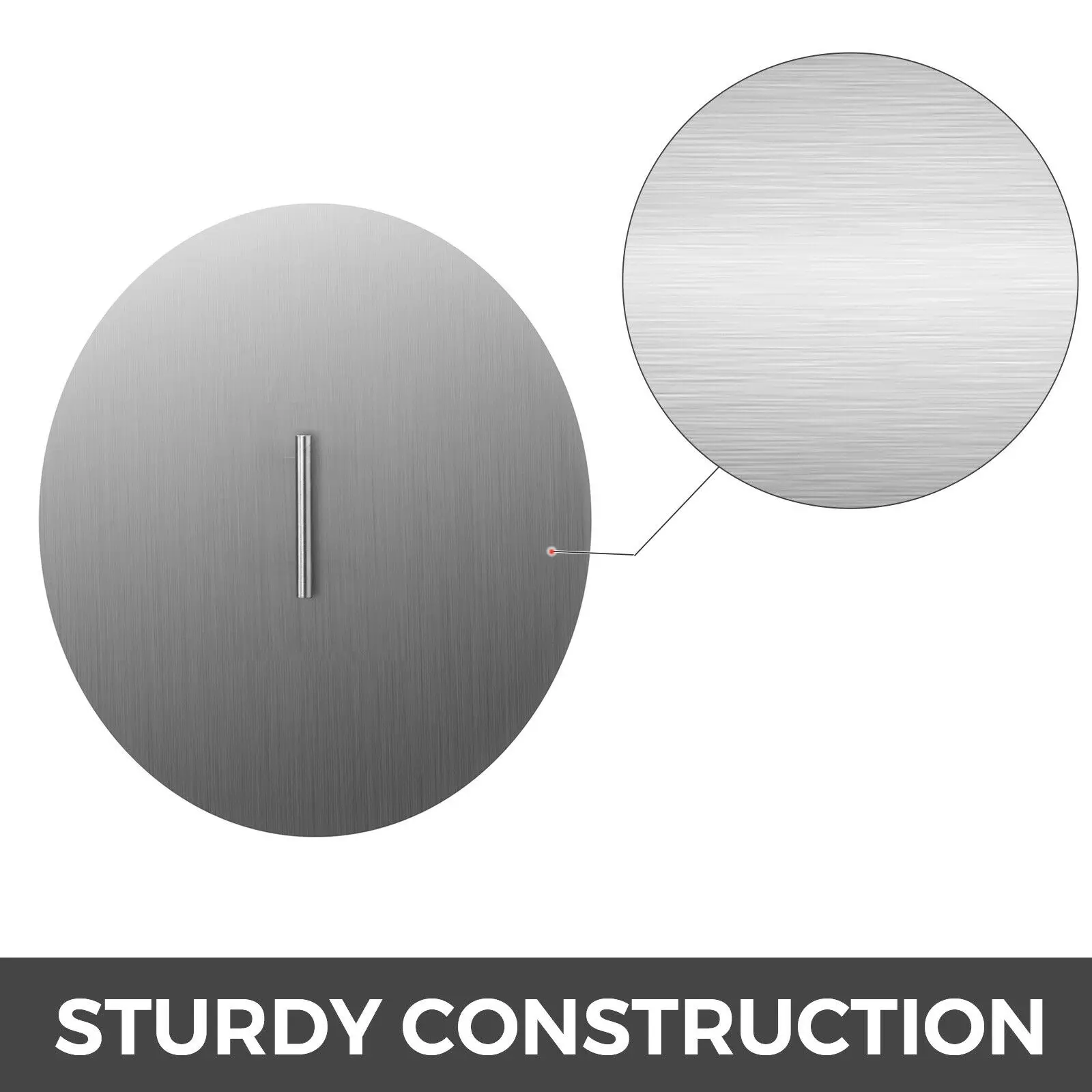 غطاء غطاء حفرة النار VEVOR مقاس 20 بوصة من الفولاذ المقاوم للصدأ متين مع مقبض مريح وعملي رائع لأي طقس في الهواء الطلق