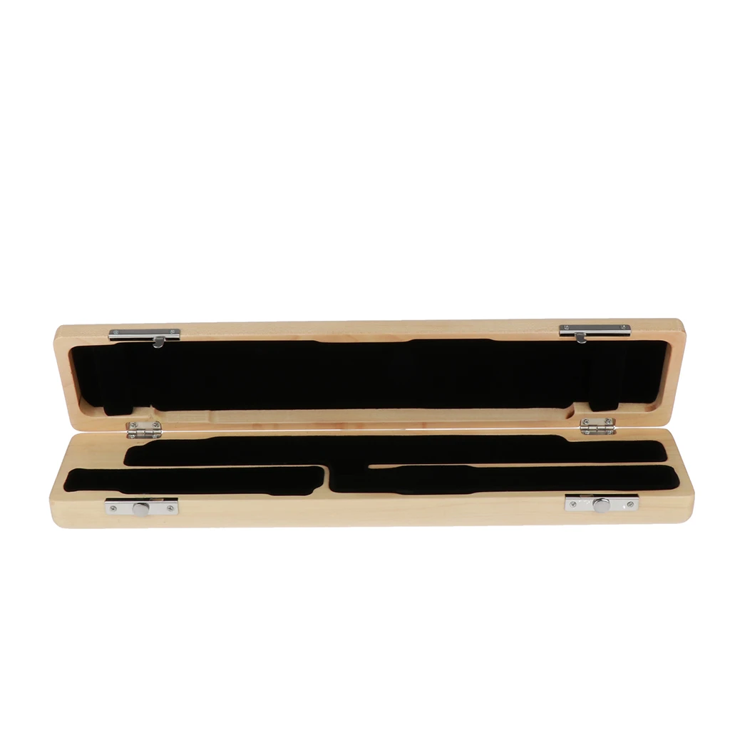 Wooden Carrying Flute Protective Case For 16 Holes Flute Musical Parts Beige Portable Carrying Storage Set Flute Storage Box