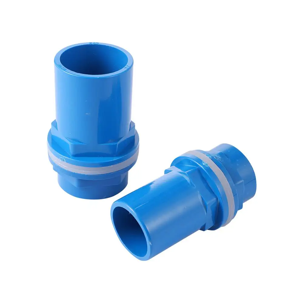 20/25/32/40/50mm Blue PVC Waterproof Pipe Butt Connector Garden Irrigation Tube Joint Fish Tank Aquarium Couplings Adapters