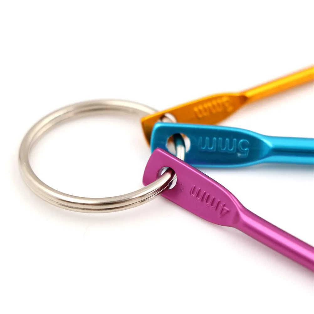 2 Set Mini Aluminum Keychain Crochet Hooks Set DIY Multicolour Crafts Tools Knitting Needles Keychains Sewing Tools