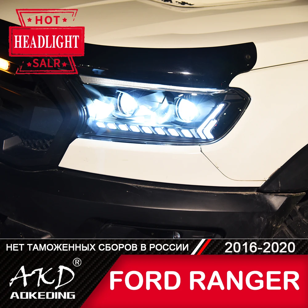 For Ford Ranger 2016-2020 Headlight Fog Light Day Run Light DRL H7 LED Bi Xenon Bulb Car Accessory Thunder Everest Head Lamp