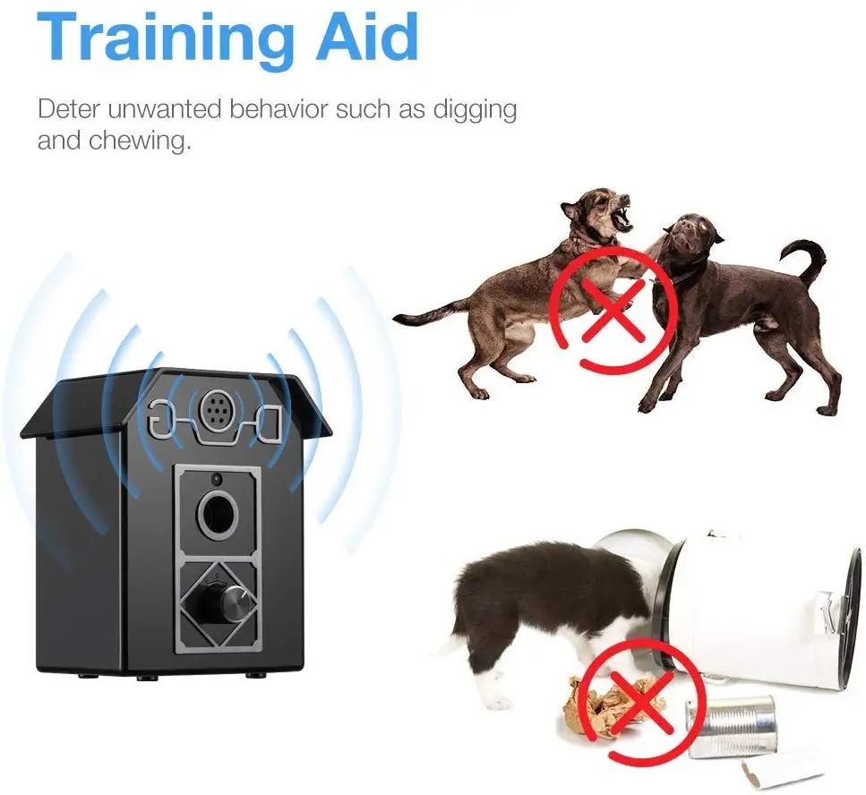 Dog Bark Control 50 FT Range Stop Barking Device Ultrasonic Anti-Bark Device Safe for All Dogs Indoor & Outdoor Use Dog Trai