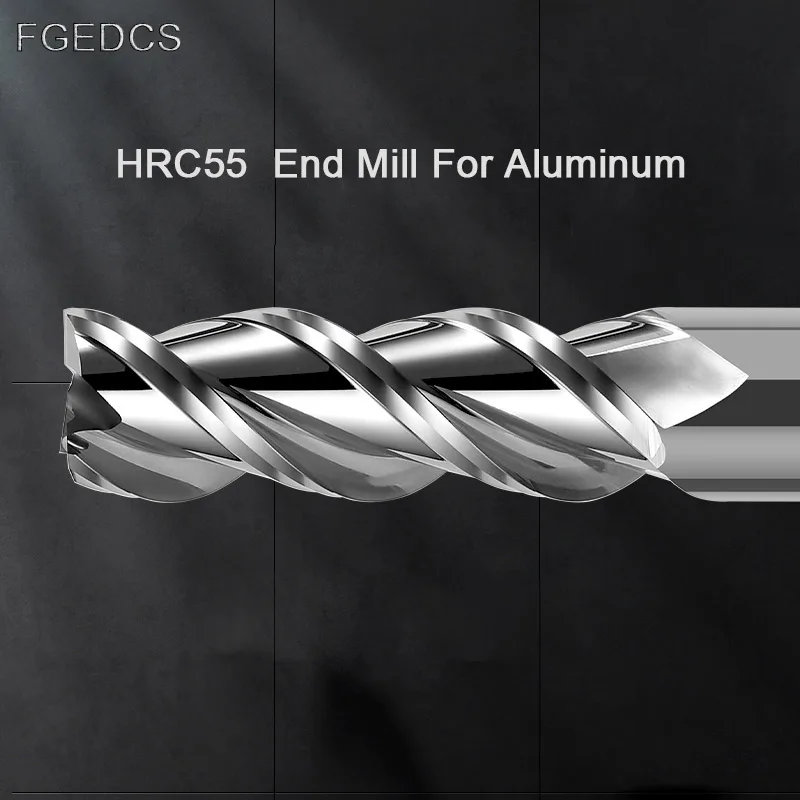 CNC Aluminum Milling Cutter Carbide End Mill 3 Flutes Square Head flattened end mills 1 to 20mm  HRC55 Milling Tools Tungsten