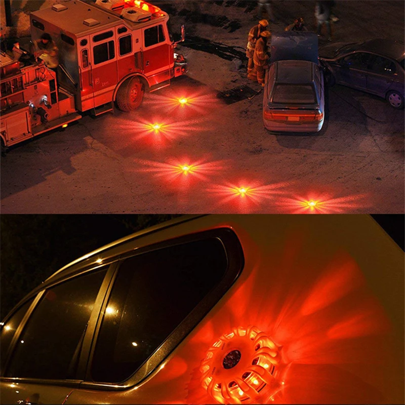 USB Rechargeable Car Beacon Emergency SOS Light LED Roadside Safety Warning Flashing Lamp Magnetic Work Lamp Outdoor Lighting