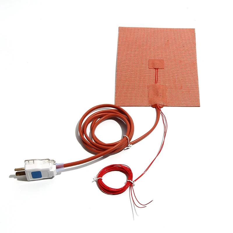 

320W-950W NTC100K Thermistor Silicone Rubber Heating Pad Heatbed 300x350mm/350x350mm/300x300mm Heater Plate with Two-Pin Plug