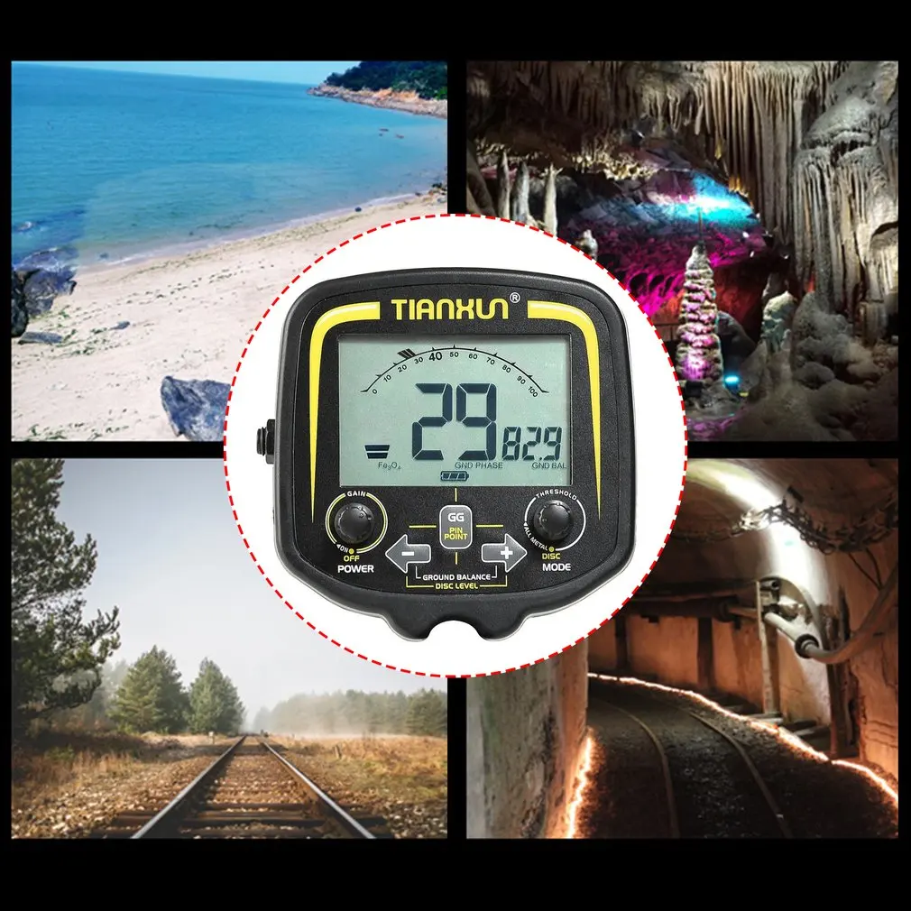 TX-850 Metal Detector Metal Finder LCD Display Discrimination Mode Depth 2.5m Scanner with Headphone&P/P Function NEW Promotions