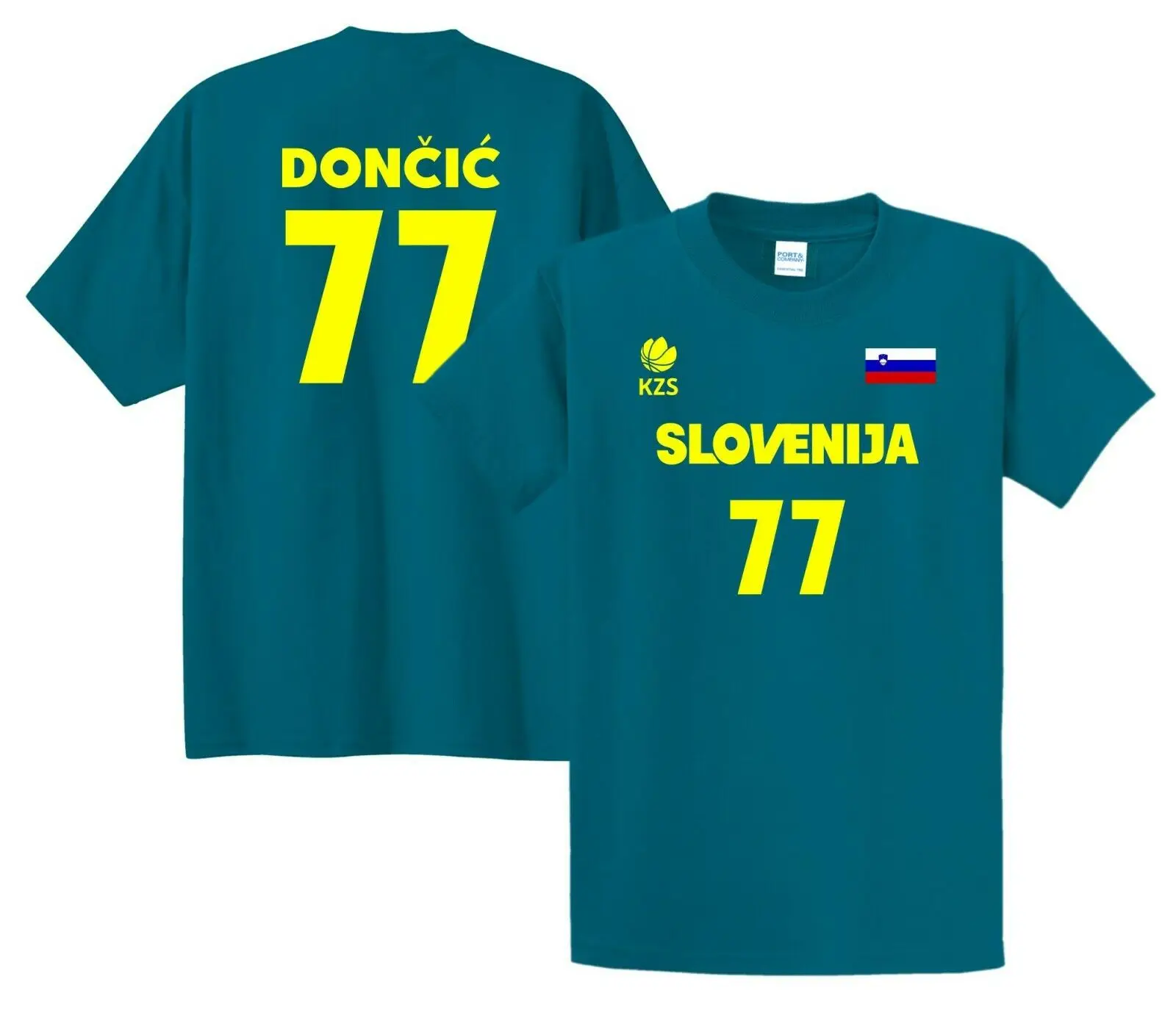 Luka Doncic Dallas T-Shirt Slovenia Euro Basket Dragic Double Side Custom Aldult Teen Unisex Digital Printing Tee Shirt Cotton