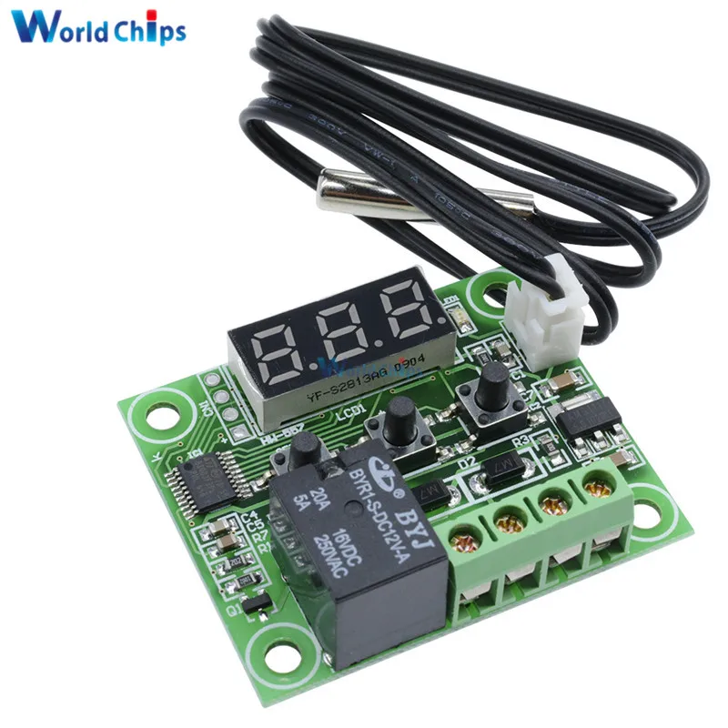 4 Colors W1209 DC 12V LED Digital Heat Cool Thermostat Temperature Control Thermometer Controller Switch Module + NTC Sensor