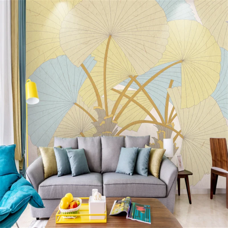 Custom Mural Wallpaper Plantain Tree Coconut Leaf Plant Background Wall Painting