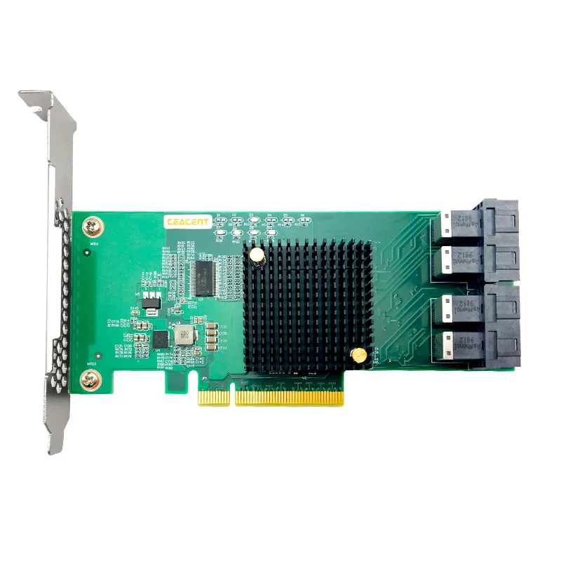 

CEACENT ANU24PE08 PCIe 3.0 X8 NVMe Controller, 4 Port Support 4*U.2 NVMe By SFF8643 to SFF8639 Cable, No PCIe Bifurcation Need