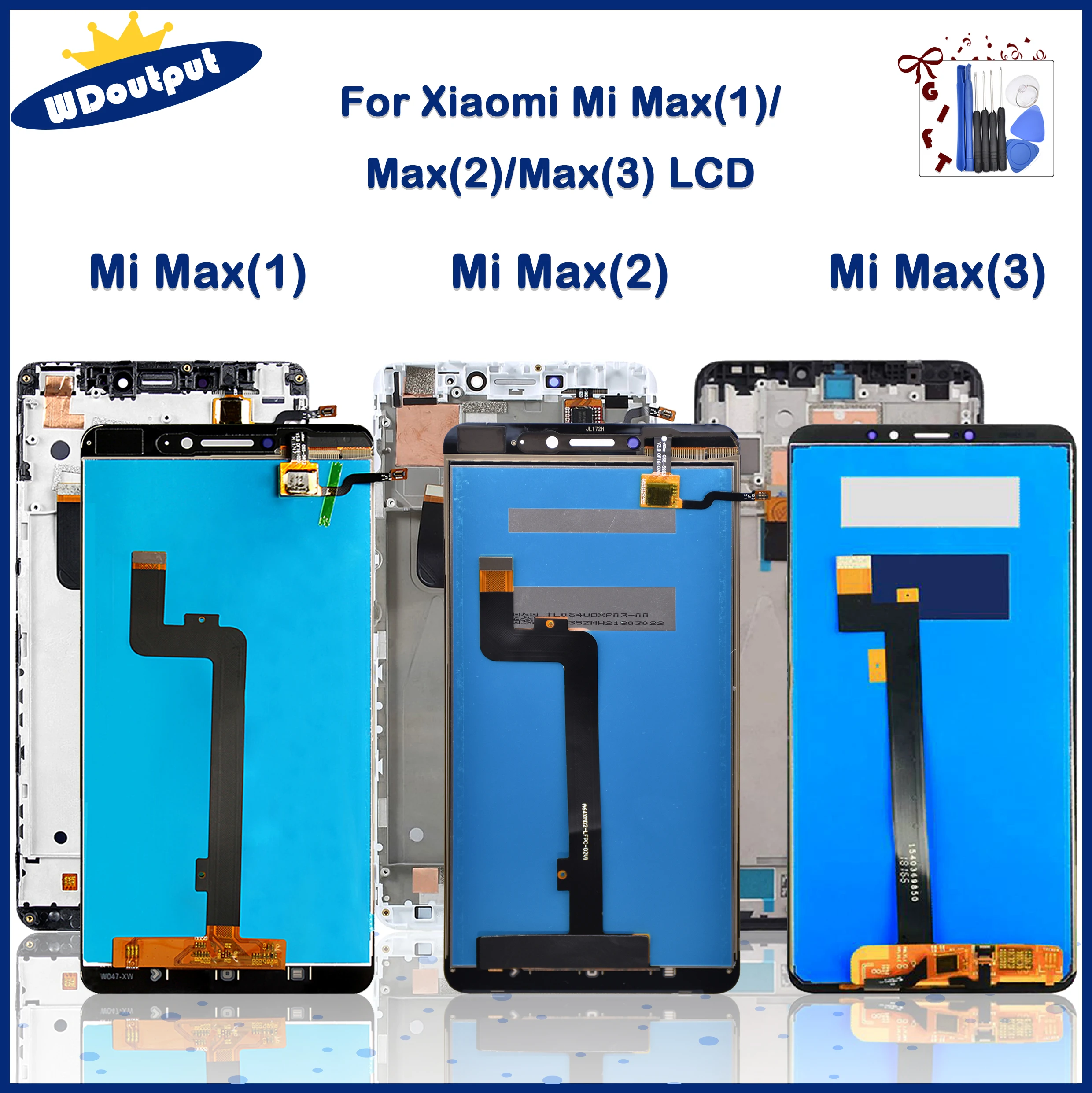 

Original LCD For XiaoMi Mi Max1 Max 2 Max 3 LCD Display Touch Screen Digitizer Assembly For XiaoMi Max1 Max2 Max3 LCD With Frame