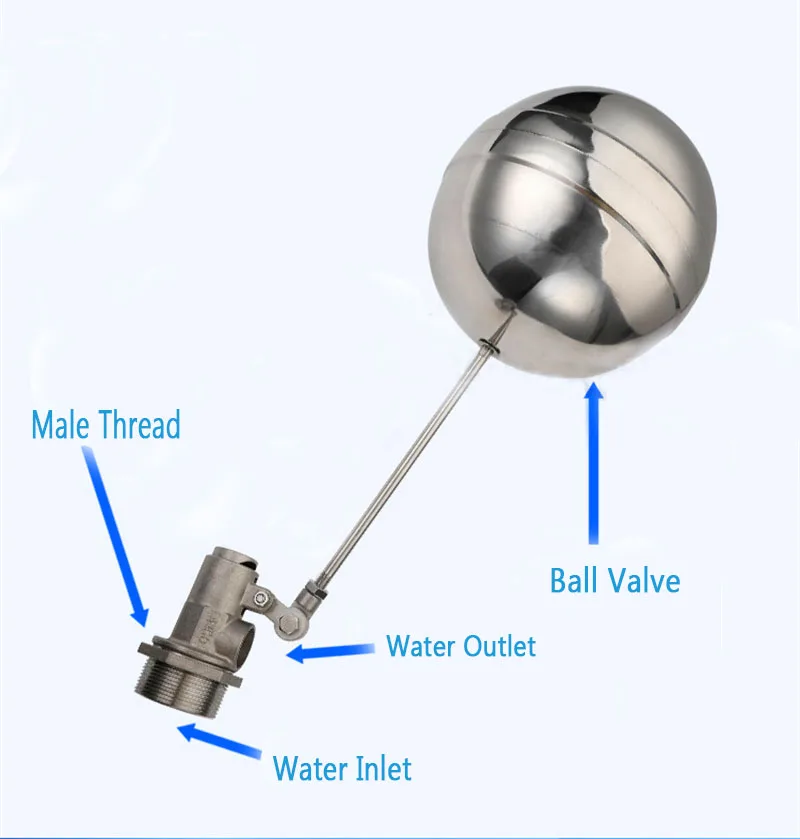 Válvula Flutuante de 11 1-1 Válvula Flutuante de Água Quente e Fria Válvula de Esfera Tanque de Controle de Fluxo de Aço Inoxidável