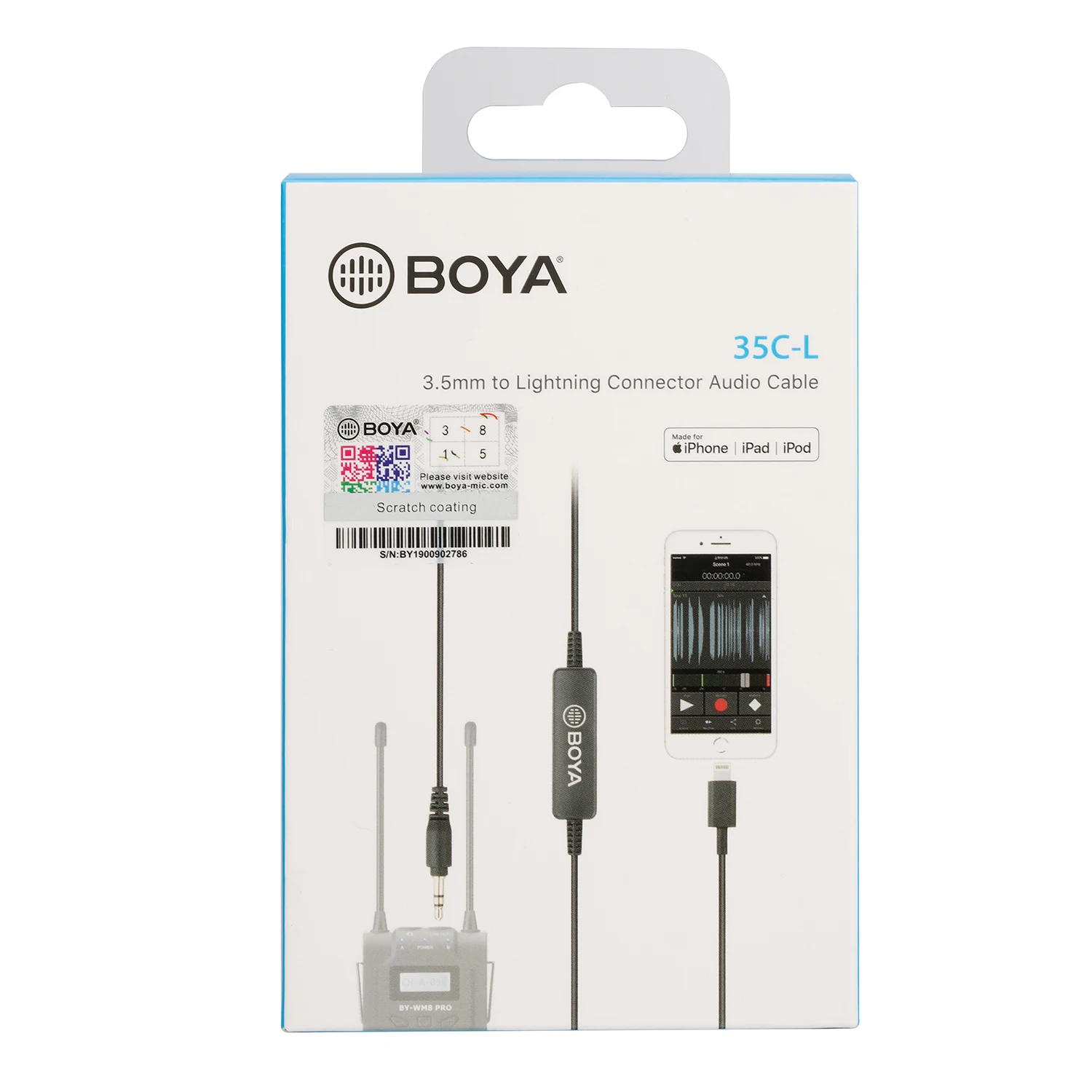 BOYA 35C-L/USB C ไมโครโฟนอะแดปเตอร์เสียง3.5มม.TRS To Lightning Type-C สำหรับ iPhone โทรศัพท์มือถือ PC Android IOS สตรีมมิ่ง Youtube