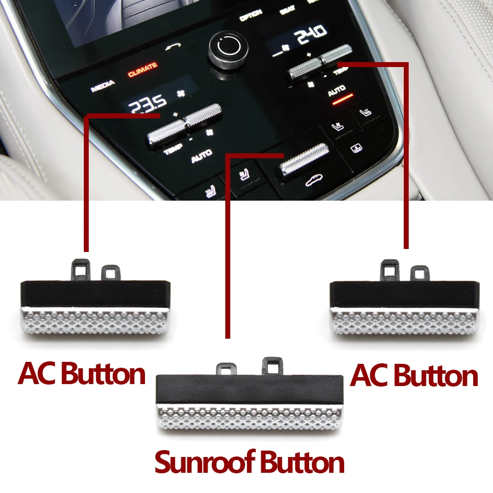 Car Inner Central Console AC Temperature Control Button Sunroof Switch Push Replacement For Porsche Cayenne Panamera 2017-2021