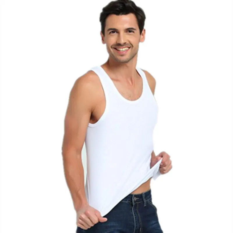 HOT Sale Men\'s Casual Tank Tops Summer Bodybuilding Sleeveless Vest Square Collar Fashion Male Tees Workout Vest Factory Outlet