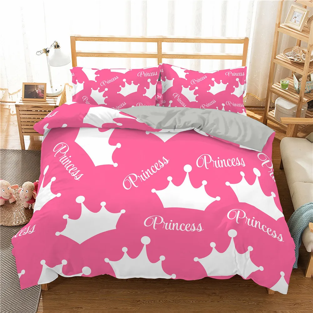 Lovely Pink Bedding Set Duvet Cover 140X200 For Girl Bedroom Quilt Cover Pillowcase Duvet Cover Bed Single Double Size(No Sheet)