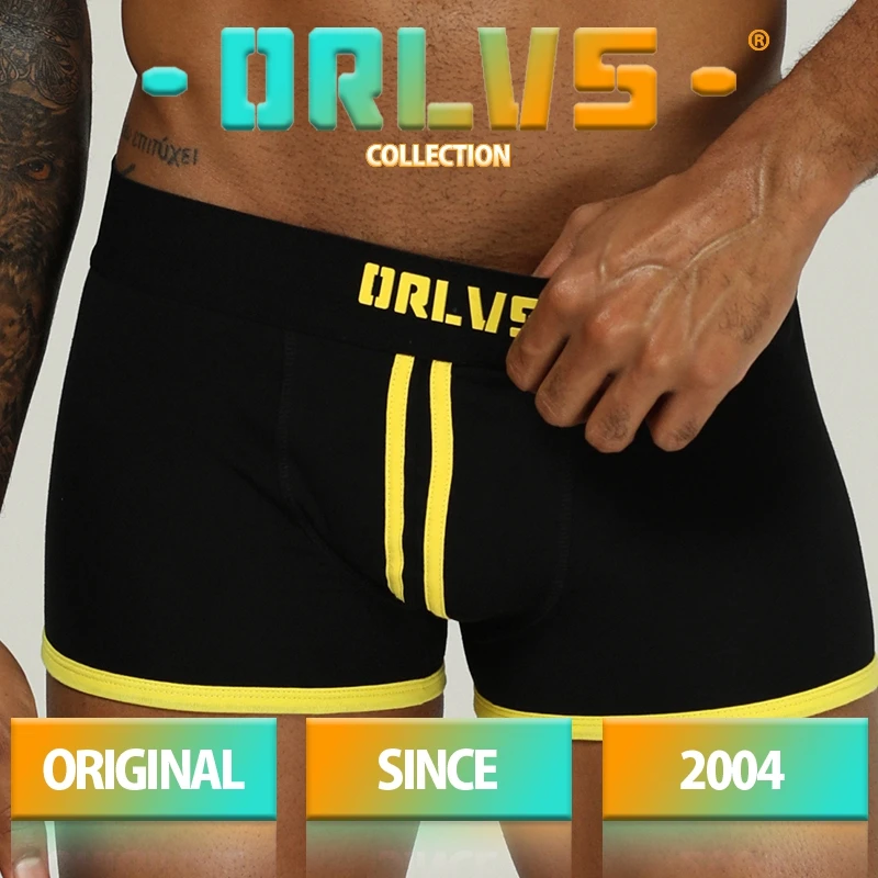 ORLVS Brand Men Underwear Sexy Boxers Cotton Breathable Comfortable Underpants Penis Pouch Male Panties Cueca Tanga Men Shorts