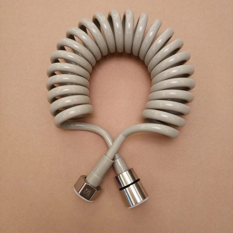 Gray Telephone Line Shower Hose Flexible Spring Bidet Hose Toilet Sprayer PVC Hosepipe Bathroom Accessory Lengthen Water Tube