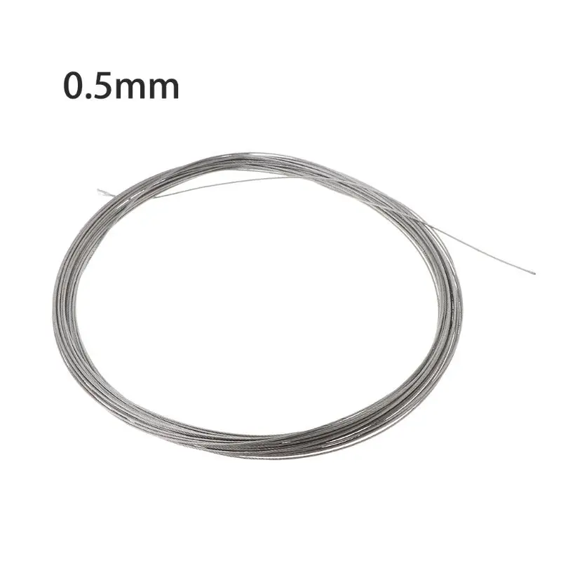 New 10m 304 Stainless Steel Wire Rope Soft Fishing Lifting Cable 7*7 Clothesline 0.5mm/ 0.8mm/1mm/1.2mm/1.5mm/2mm/2.5mm/3mm