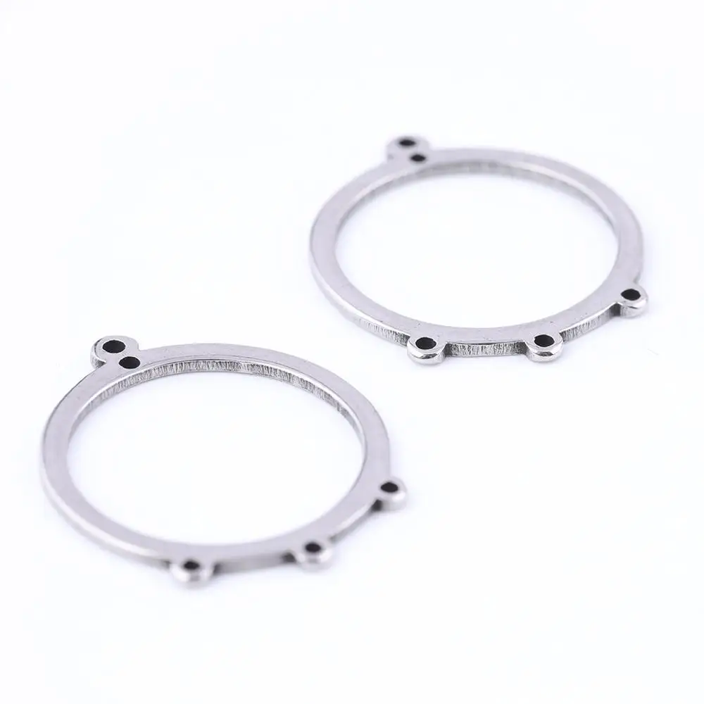 20pcs stainless steel earring hoops circle diy connector findings for earrings making