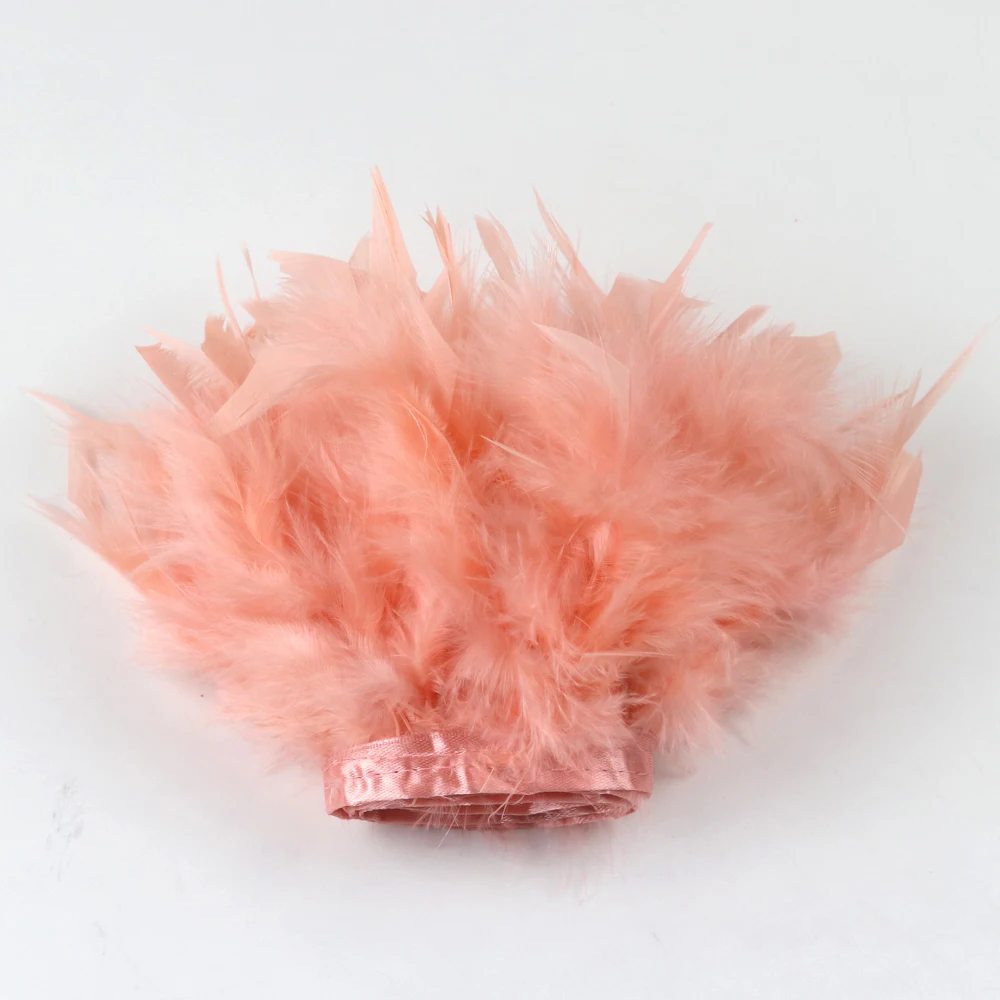 Fluffy Marabou Turkey Feathers Trims DIY Needlework Plumes On Ribbon Wedding Dress Accessories Decorative Feathers For Crafts