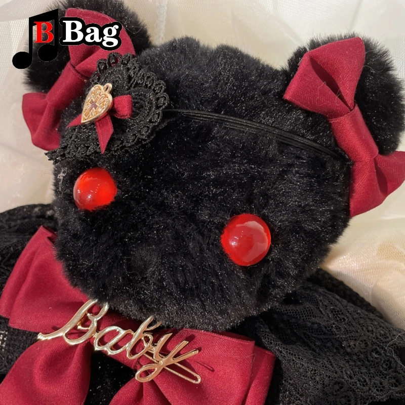 Women princess sweet lolita bag Plush messenger bag  gentle girl JK Handbag shoulder bag female Bear bag Gothic doll Lolita Bag