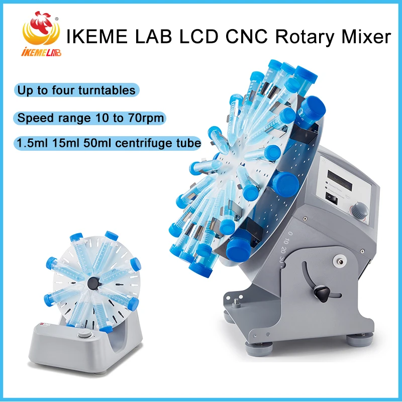 

IKEME Laboratory Rotary Mixer 1.5ml 15ml 50ml Centrifuge Tube Laboratory Tumbler Mixer Adjustable Speed 0-80rpm Lab Equipment